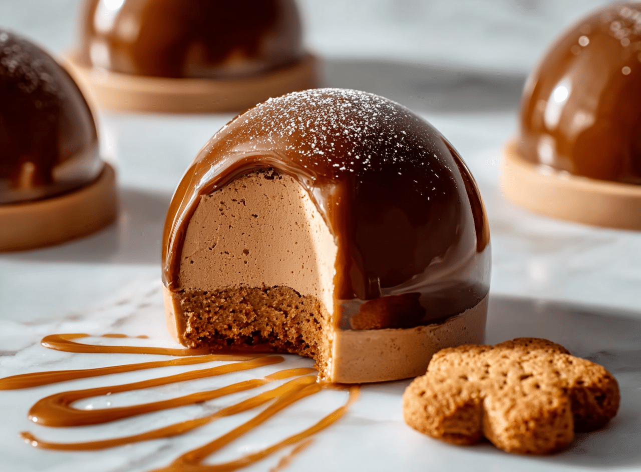 Gingerbread Latte Mousse Domes – A Gourmet Holiday Dessert Idea