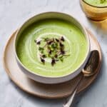 Chilled Avocado and Cucumber Soup with Mint and Yogurt Recipe