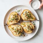 Blue Cheese Stuffed Pears with Walnuts, Honey, and Thyme Recipe