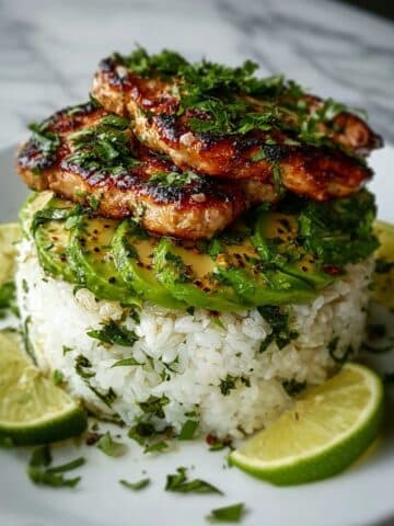 Honey Lime Chicken & Avocado Rice Stack Recipe