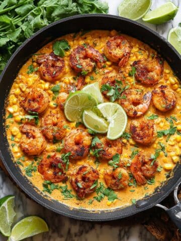 Shrimp and Creamed Corn with Feta and Lime Recipe