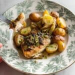 Lemon Herb Chicken with Roasted Potatoes and Leeks Recipe