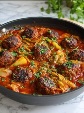 Caramelized Onion Meatballs and Potatoes Recipe