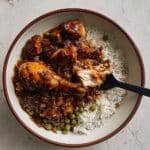 Oven-Baked Chicken with Peas and Potatoes in Spiced Onion Sauce Recipe