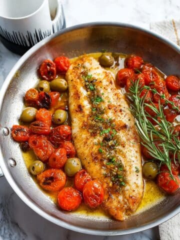 Baked Fish with Cherry Tomatoes and Olives Recipe