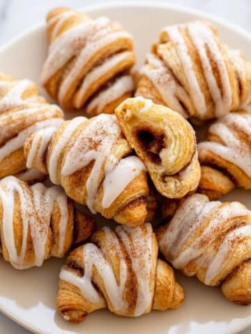 Crescent Cinnamon Rolls with Cinnamon Butter Filling and Sugar Glaze Recipe