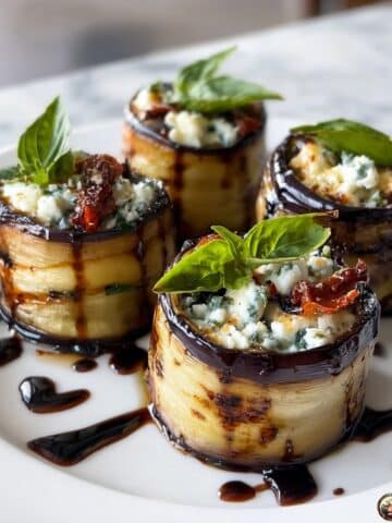 Eggplant Roll-Up Appetizers with Ricotta, Sun-Dried Tomatoes, and Fresh Herbs Recipe
