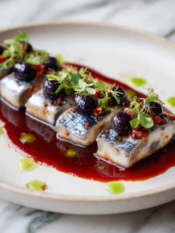 Mackerel Ceviche with Blackberry Tiger Leche Recipe