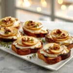 Savory French Toast with Goat Cheese, Roasted Pears, and Spicy Honey Recipe