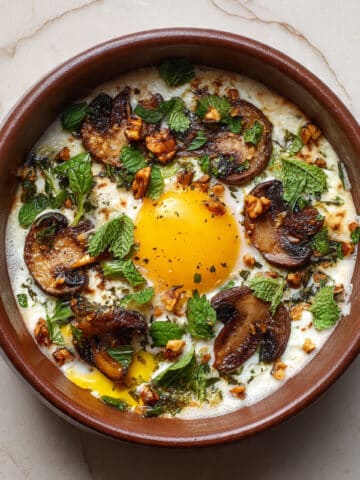 Baked Egg with Truffle, Brie, and Mushrooms Recipe