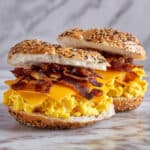 Cheesy Bacon Egg Bagel Sandwich Recipe