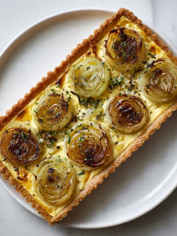 Cheesy Crusted Caramelized Leek Bake Recipe