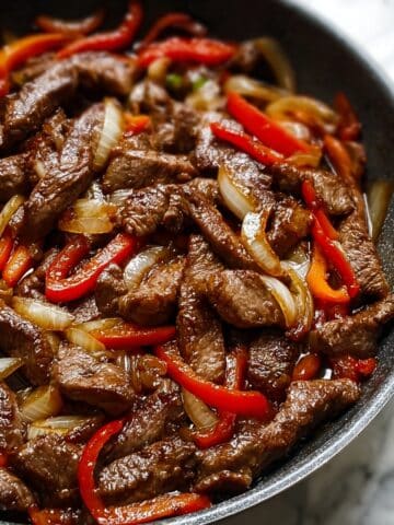 Sizzling Chinese Pepper Steak with Onions Recipe