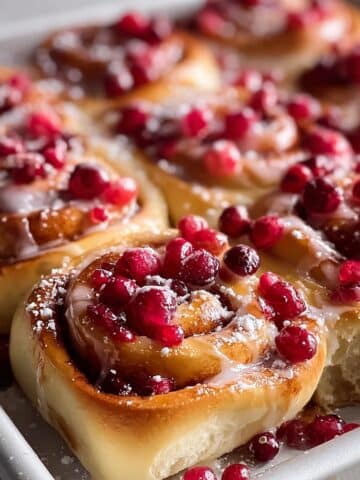 Cranberry Cinnamon Rolls with Cream Cheese Frosting Recipe