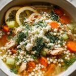 Greek Chicken Pearl Couscous Soup Recipe