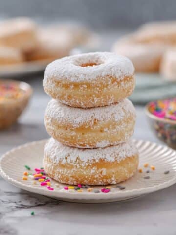 Baked Mini Donuts with Powdered Sugar Recipe