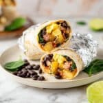 Sheet Pan Breakfast Burritos with Ground Turkey, Eggs, Veggies, and Cheese Recipe