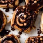 Fluffy Chocolate Cinnamon Rolls with Nutella Icing Recipe