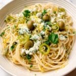 Dirty Martini Pasta with Blue Cheese and Capers Recipe