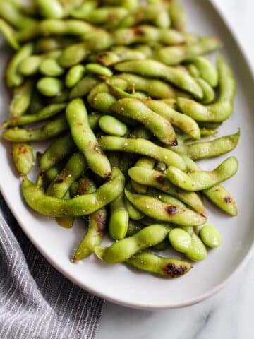 Air Fryer Edamame with Sesame, Soy, and Garlic Recipe