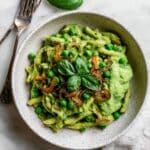 Green Pea Pasta with Basil and Tofu Recipe