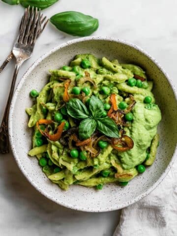 Green Pea Pasta with Basil and Tofu Recipe