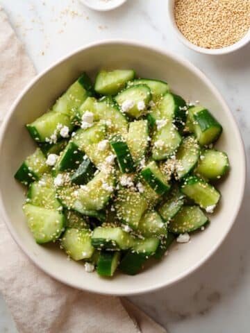 Smashed Cucumber Salad with Feta, Mint, and Sesame Seeds Recipe