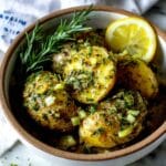 Rosemary Garlic Smashed Potatoes with Lemon Chive Aioli Recipe