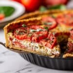 Tomato Pie with Cheese & Pesto Recipe