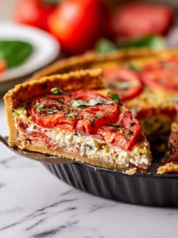 Tomato Pie with Cheese & Pesto Recipe