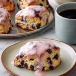Blueberry Cream Scones with Lemon Glaze Recipe