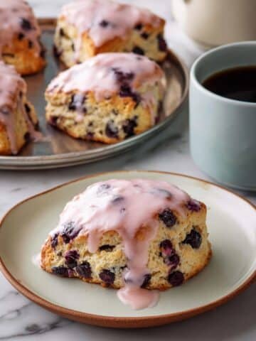 Blueberry Cream Scones with Lemon Glaze Recipe