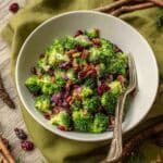 Vegan Broccoli Salad with Cranberries, Sunflower Seeds, and Cashew Dressing Recipe