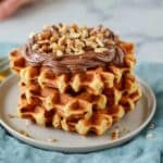 Red Lentil Waffles with Chocolate Spread and Walnuts Recipe