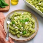 Pasta with Green Feta Basil Sauce Recipe