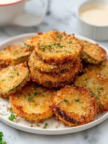 Crispy Fried Zucchini Disks with Parmesan Recipe