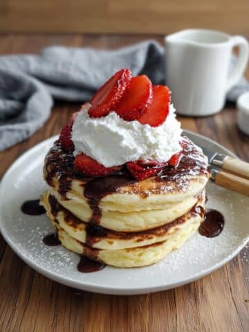Strawberry-Mascarpone Pancakes with Balsamic Syrup Recipe