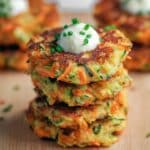 Crispy Vegetable Fritters with Avocado Yogurt Dipping Sauce Recipe