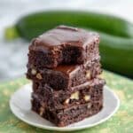 Keto Zucchini Brownies with Cream Cheese Frosting Recipe