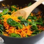 Garlicky Sauteed Sweet Potatoes & Spinach Recipe