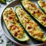 Ricotta Stuffed Zucchini Boats with Melty Mozzarella and Herbs Recipe