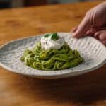 Basil Pesto Pasta with Crispy Breadcrumbs and Burrata Recipe