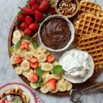 Belgian Waffle Dessert Board with Fruit, Nutella, and Cookie Butter Recipe