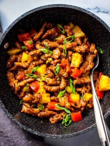 Teriyaki Soy Curls with Pineapple and Bell Pepper Recipe