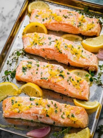 Lemon Herb Poached Salmon Recipe