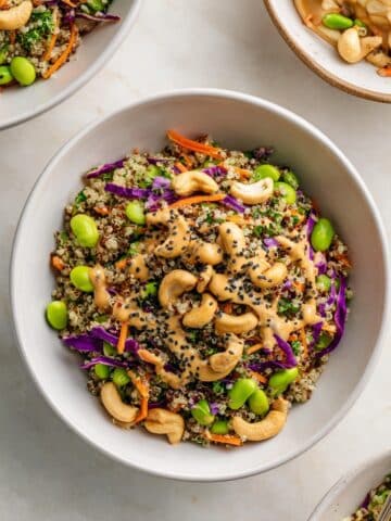 Edamame and Quinoa Salad with Peanut Lime Dressing Recipe