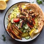 Greek Lemon Chicken and Rice Gyros Recipe