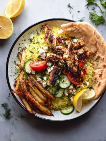 Greek Lemon Chicken and Rice Gyros Recipe