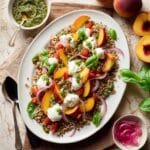 Peach and Tomato Farro Salad with Basil Dressing Recipe