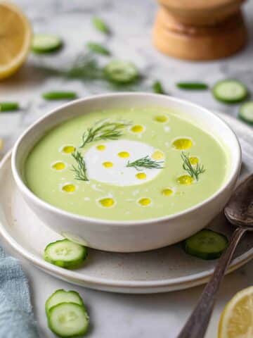 Chilled Cucumber Edamame Soup Recipe